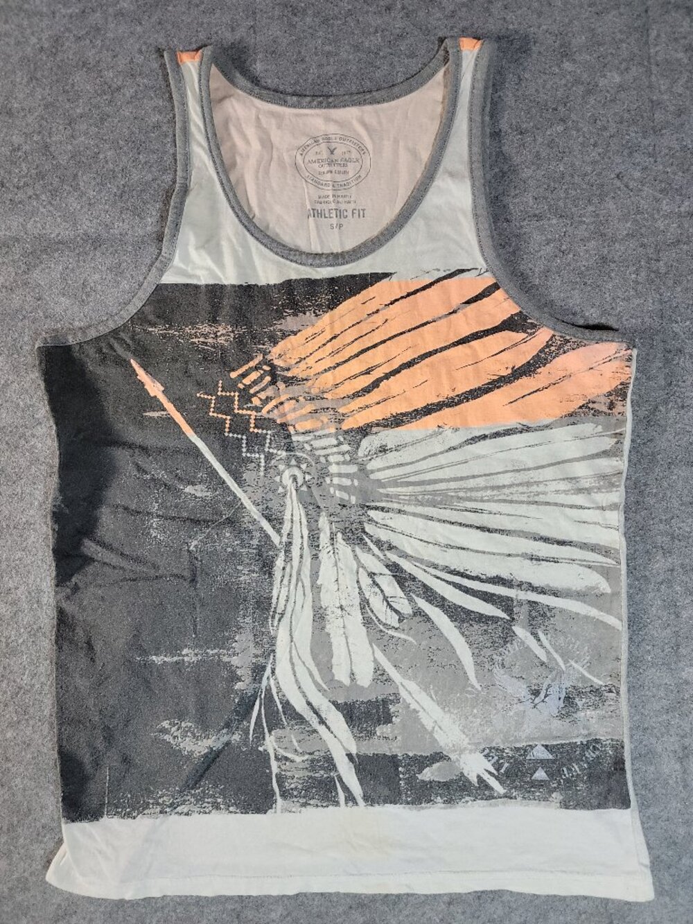 American Eagle Outfitters Headdress Graphic Tank Top Athletic Fit Small
